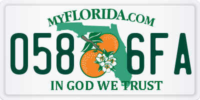 FL license plate 0586FA