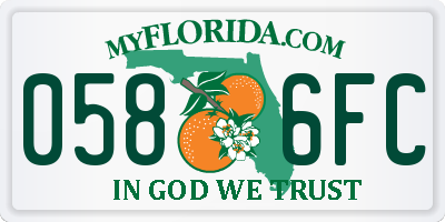 FL license plate 0586FC