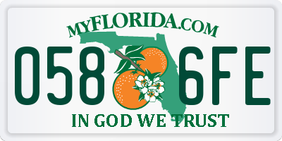 FL license plate 0586FE
