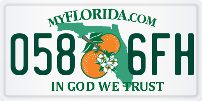 FL license plate 0586FH