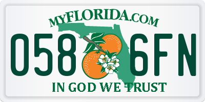 FL license plate 0586FN