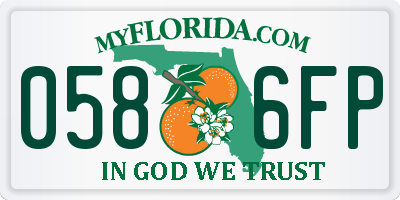 FL license plate 0586FP