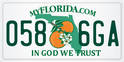 FL license plate 0586GA