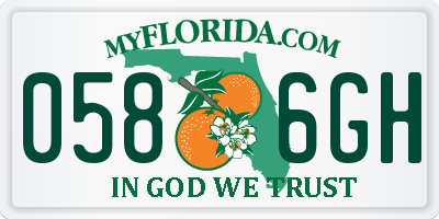 FL license plate 0586GH