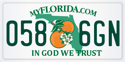 FL license plate 0586GN