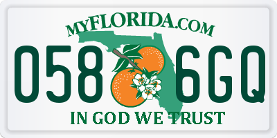 FL license plate 0586GQ