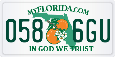 FL license plate 0586GU
