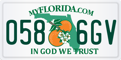 FL license plate 0586GV