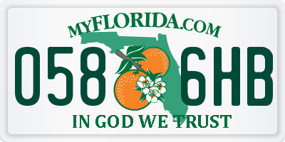 FL license plate 0586HB