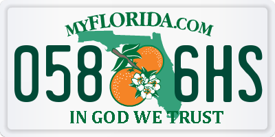 FL license plate 0586HS
