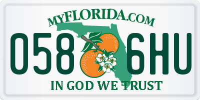 FL license plate 0586HU