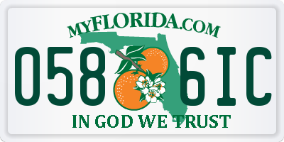 FL license plate 0586IC