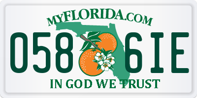 FL license plate 0586IE
