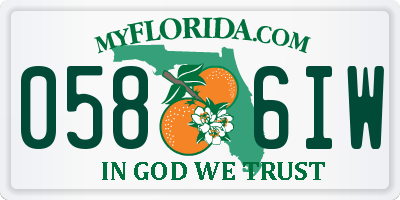 FL license plate 0586IW