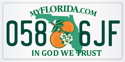 FL license plate 0586JF