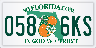 FL license plate 0586KS