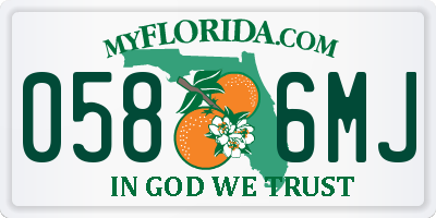 FL license plate 0586MJ