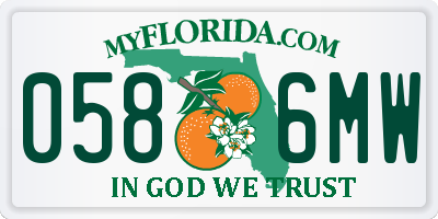FL license plate 0586MW