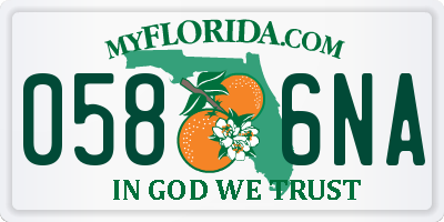 FL license plate 0586NA