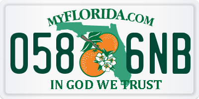 FL license plate 0586NB