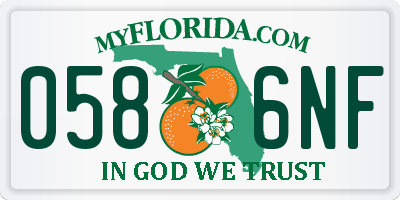FL license plate 0586NF