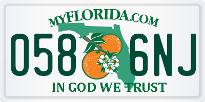 FL license plate 0586NJ