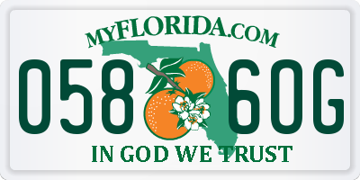 FL license plate 0586OG
