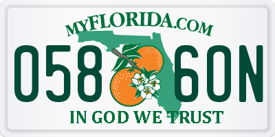 FL license plate 0586ON