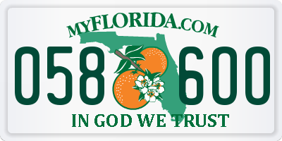 FL license plate 0586OO
