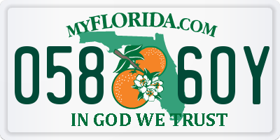 FL license plate 0586OY