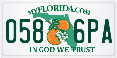 FL license plate 0586PA