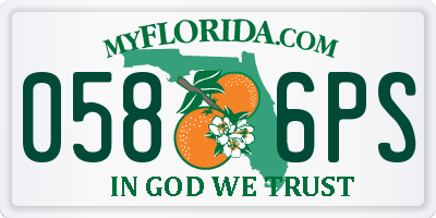 FL license plate 0586PS