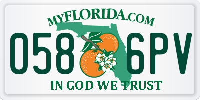 FL license plate 0586PV