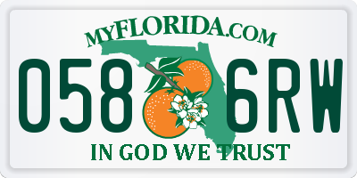 FL license plate 0586RW