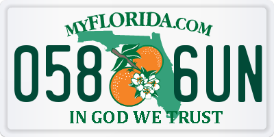 FL license plate 0586UN