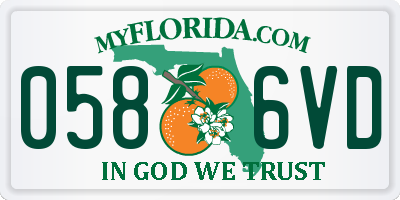 FL license plate 0586VD