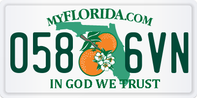 FL license plate 0586VN