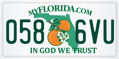 FL license plate 0586VU