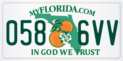 FL license plate 0586VV