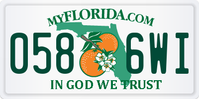 FL license plate 0586WI