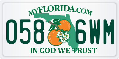FL license plate 0586WM