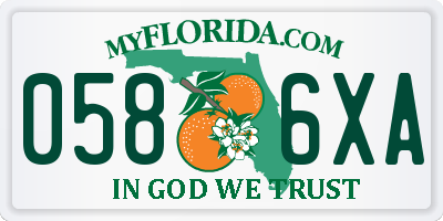 FL license plate 0586XA