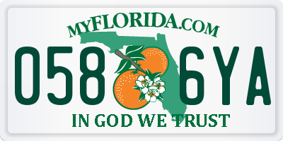 FL license plate 0586YA