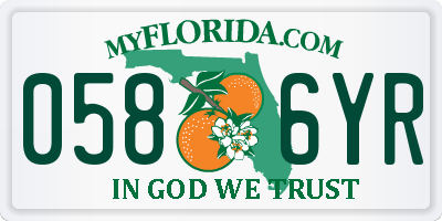 FL license plate 0586YR