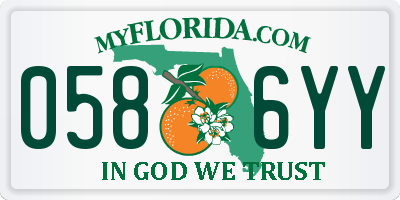 FL license plate 0586YY