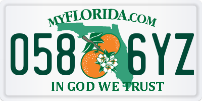 FL license plate 0586YZ