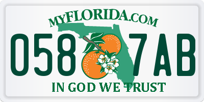 FL license plate 0587AB