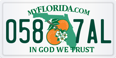 FL license plate 0587AL