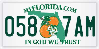 FL license plate 0587AM