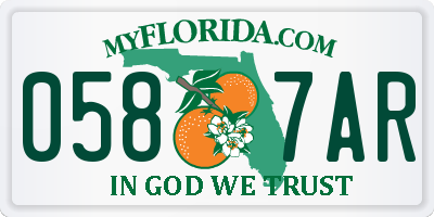 FL license plate 0587AR